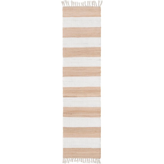 Rug Unique Loom Chindi Rag Beige Runner 2' 2 x 8' 0