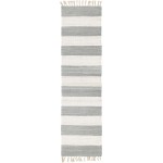 Rug Unique Loom Chindi Rag Gray Runner 2' 2 x 8' 0
