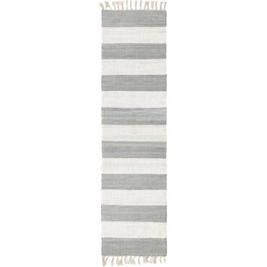 Rug Unique Loom Chindi Rag Gray Runner 2' 2 x 8' 0