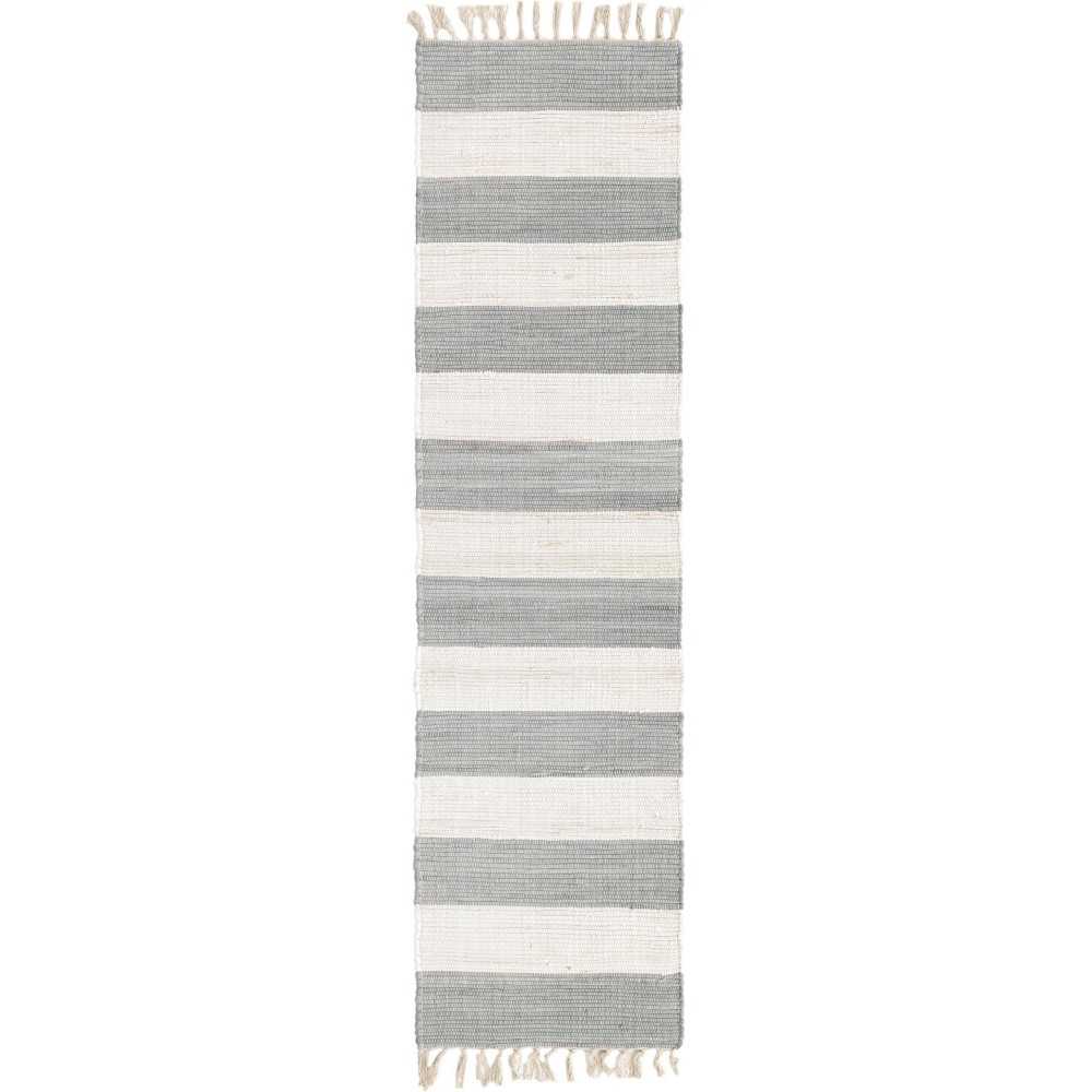 Rug Unique Loom Chindi Rag Gray Runner 2' 2 x 8' 0 Rug Unique Loom Chindi Rag Gray Runner 2' 2 x 8' 0