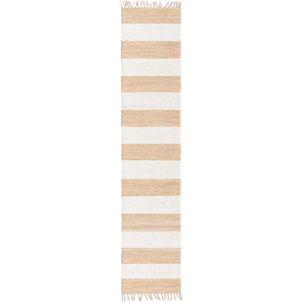 Rug Unique Loom Chindi Rag Beige Runner 2' 2 x 10' 0 Rug Unique Loom Chindi Rag Beige Runner 2' 2 x 10' 0