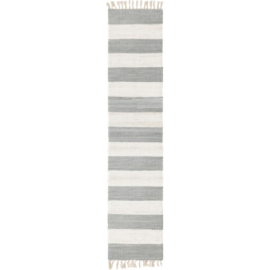 Rug Unique Loom Chindi Rag Gray Runner 2' 2 x 10' 0