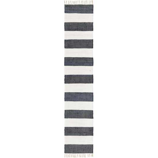 Rug Unique Loom Chindi Rag Navy Blue Runner 2' 2 x 10' 0