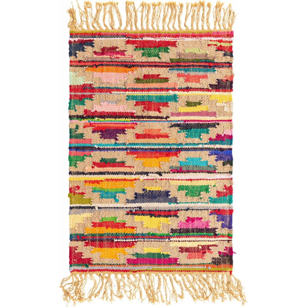 Rug Unique Loom Chindi Trellis Multi Rectangular 2' 0 x 3' 0