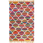 Rug Unique Loom Chindi Trellis Multi Rectangular 4' 0 x 6' 0