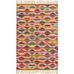 Rug Unique Loom Chindi Trellis Multi Rectangular 4' 0 x 6' 0
