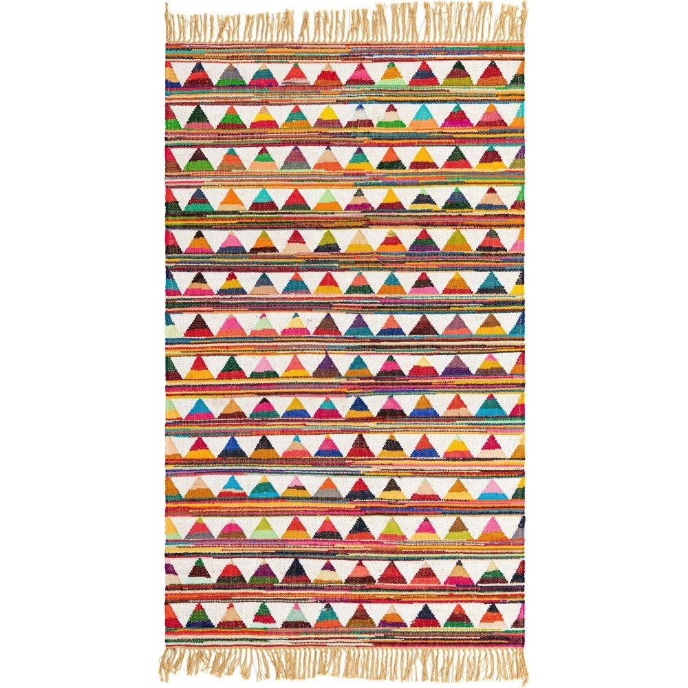 Rug Unique Loom Chindi Trellis Multi Rectangular 5' 0 x 8' 0