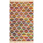 Rug Unique Loom Chindi Trellis Multi Rectangular 5' 0 x 8' 0