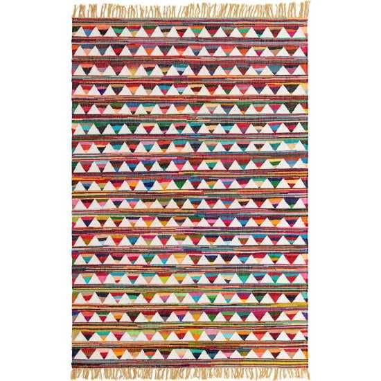 Rug Unique Loom Chindi Trellis Multi Rectangular 7' 0 x 10' 0