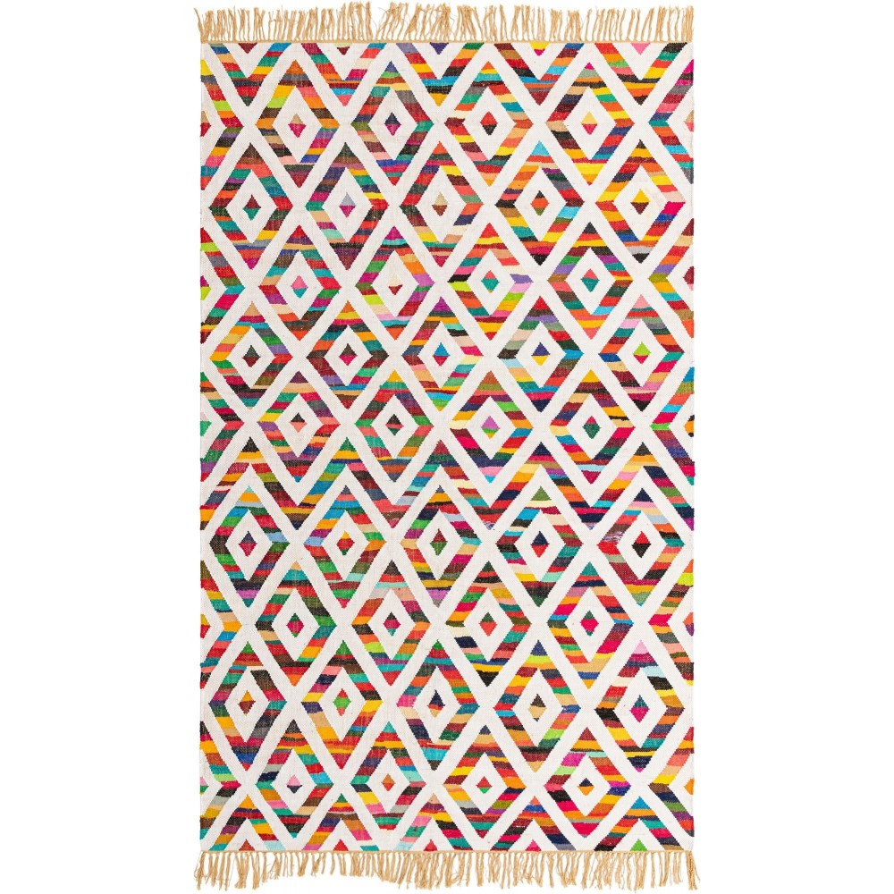 Rug Unique Loom Chindi Trellis Multi Rectangular 7' 0 x 10' 0