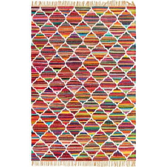 Rug Unique Loom Chindi Trellis Multi Rectangular 7' 0 x 10' 0