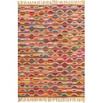 Rug Unique Loom Chindi Trellis Multi Rectangular 7' 0 x 10' 0