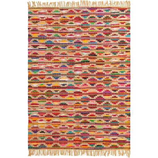 Rug Unique Loom Chindi Trellis Multi Rectangular 7' 0 x 10' 0