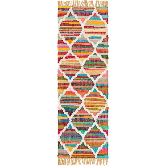 Rug Unique Loom Chindi Trellis Multi Runner 2' 2 x 6' 0