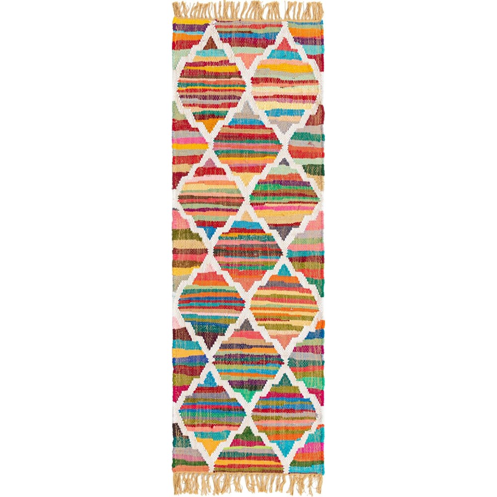 Rug Unique Loom Chindi Trellis Multi Runner 2' 2 x 6' 0