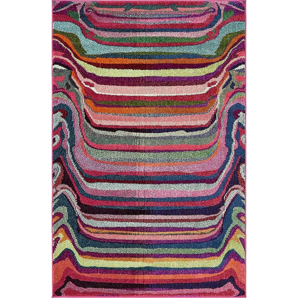 Rug Unique Loom Chromatic Multi Rectangular 4' 0 x 6' 0