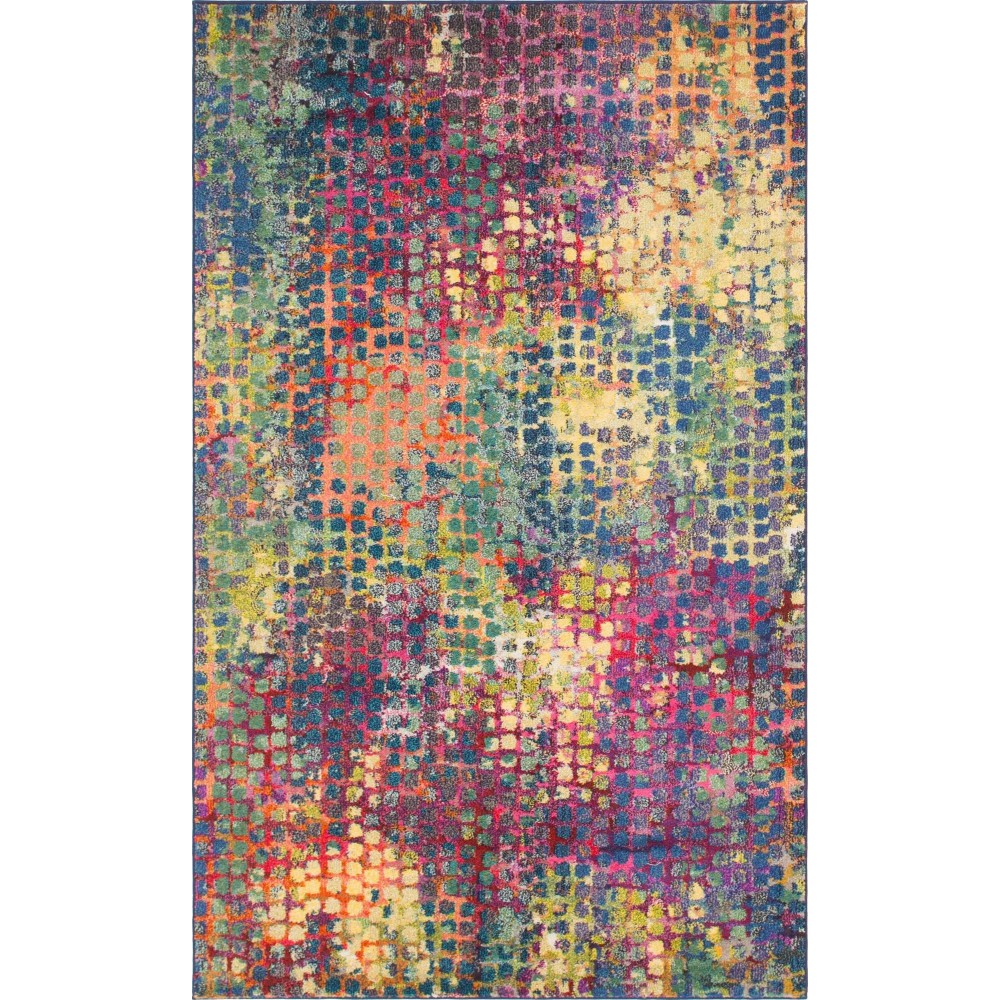 Rug Unique Loom Chromatic Multi/Blue Rectangular 5' 0 x 8' 0