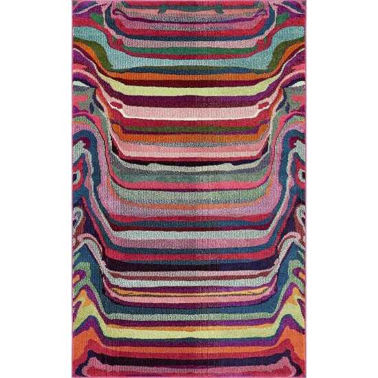 Rug Unique Loom Chromatic Multi Rectangular 5' 0 x 8' 0