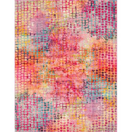 Rug Unique Loom Chromatic Multi/Pink Rectangular 8' 0 x 10' 0