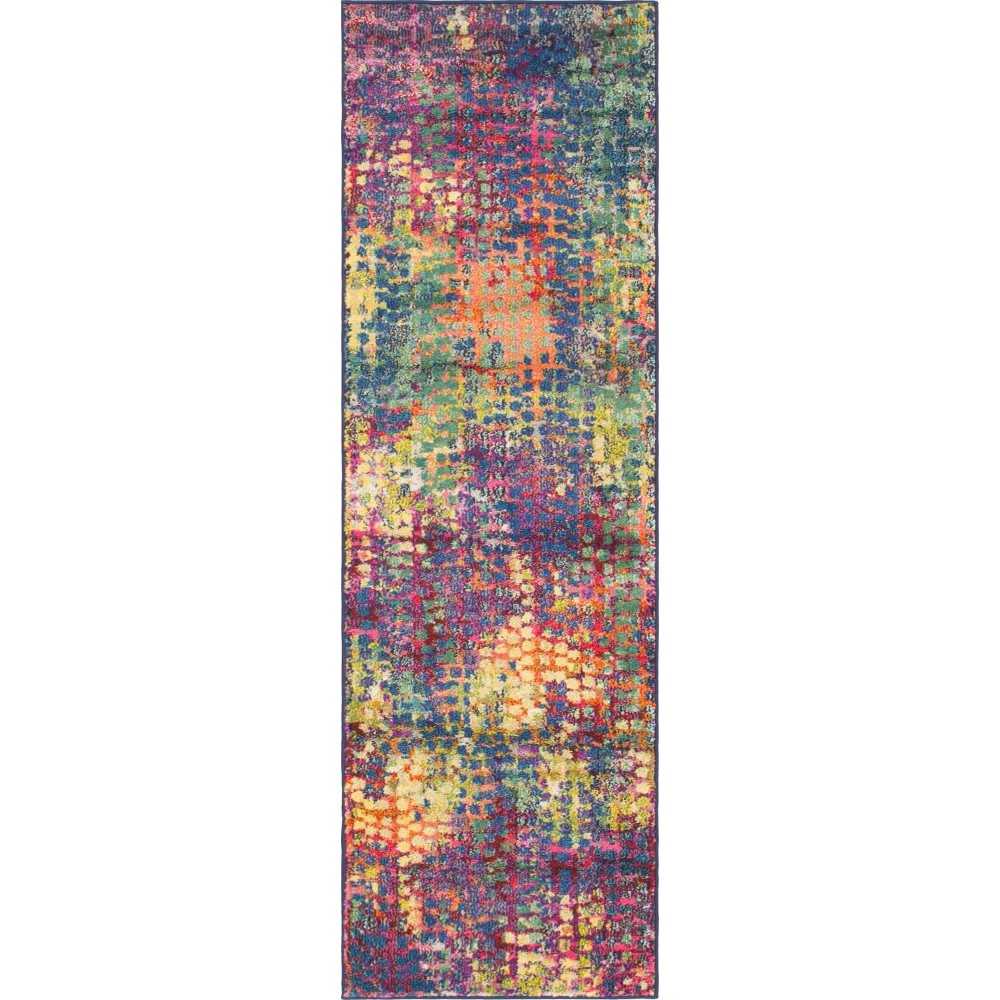 Rug Unique Loom Chromatic Multi/Blue Runner 2' 2 x 6' 0 Rug Unique Loom Chromatic Multi/Blue Runner 2' 2 x 6' 0
