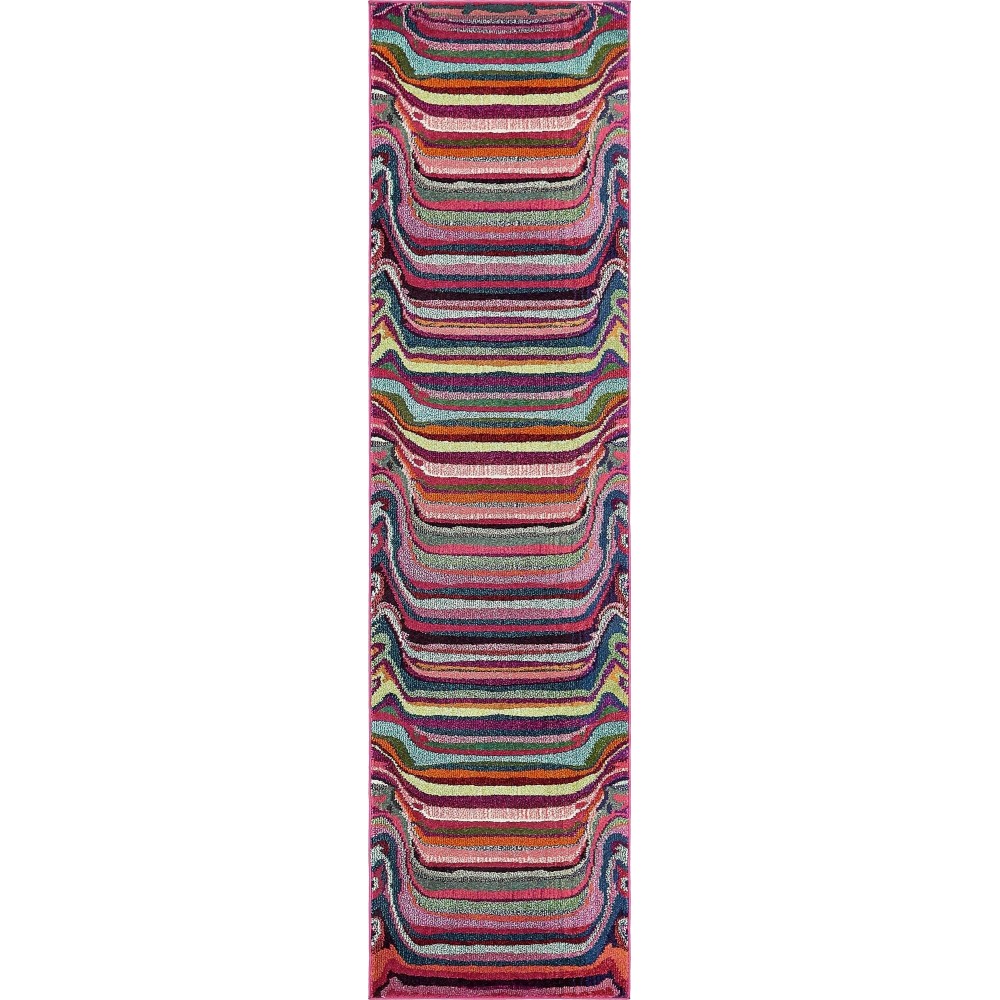 Rug Unique Loom Chromatic Multi Runner 2' 7 x 10' 0