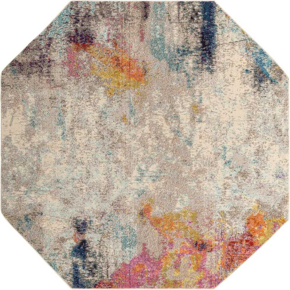 Rug Unique Loom Chromatic Beige Octagon 7' 11 x 7' 11