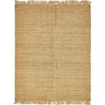 Rug Unique Loom Chunky Jute Tan Rectangular 8' 0 x 10' 0