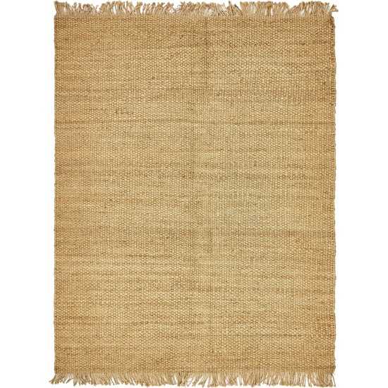 Rug Unique Loom Chunky Jute Tan Rectangular 8' 0 x 10' 0