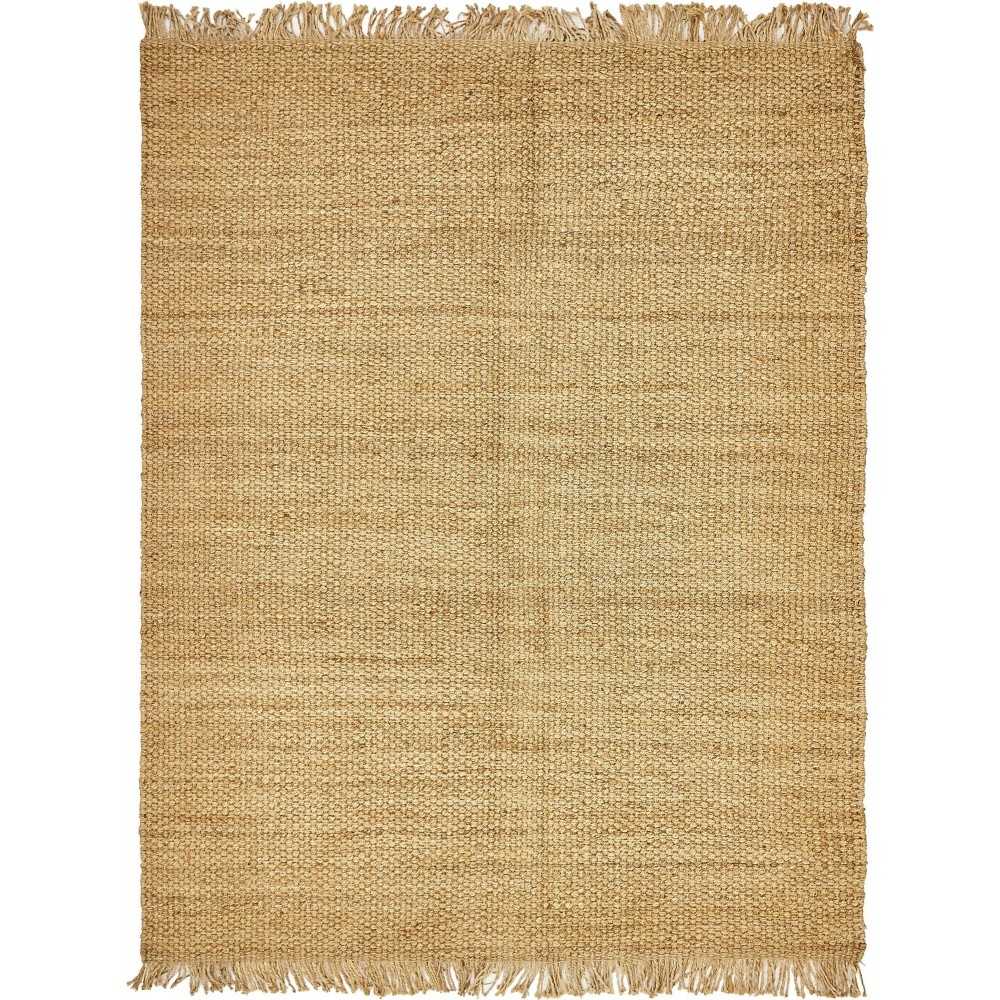 Rug Unique Loom Chunky Jute Tan Rectangular 8' 0 x 10' 0