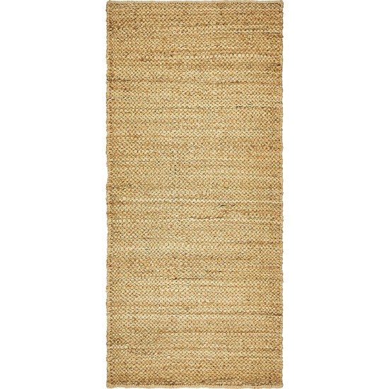 Rug Unique Loom Chunky Jute Natural Runner 2' 6 x 6' 0