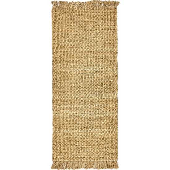 Rug Unique Loom Chunky Jute Tan Runner 2' 6 x 6' 0