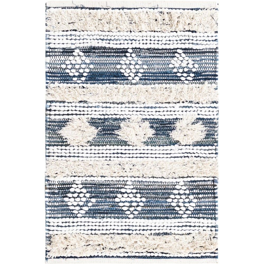 Rug Unique Loom Cotton Chindi Ivory Rectangular 2' 0 x 3' 0