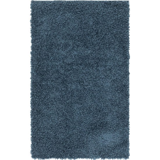 Rug Unique Loom Davos Shag Marine Blue Rectangular 3' 3 x 5' 3