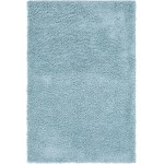 Rug Unique Loom Davos Shag Aqua Rectangular 4' 0 x 6' 0