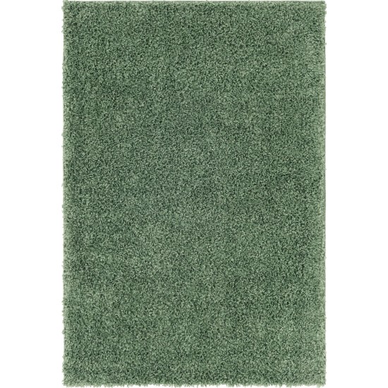 Rug Unique Loom Davos Shag Sage Rectangular 4' 0 x 6' 0