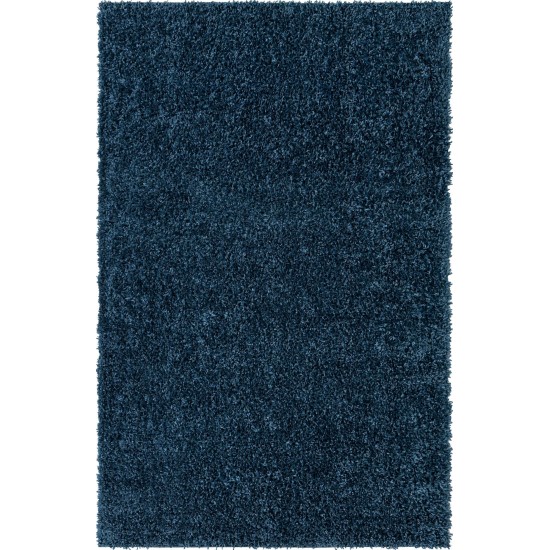 Rug Unique Loom Davos Shag Marine Blue Rectangular 5' 0 x 8' 0