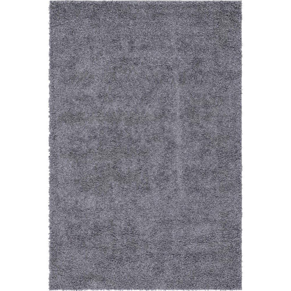 Rug Unique Loom Davos Shag Peppercorn Rectangular 6' 0 x 9' 0