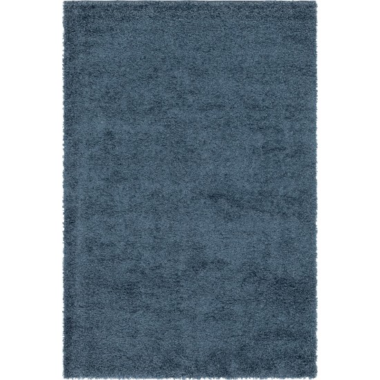 Rug Unique Loom Davos Shag Marine Blue Rectangular 6' 0 x 9' 0