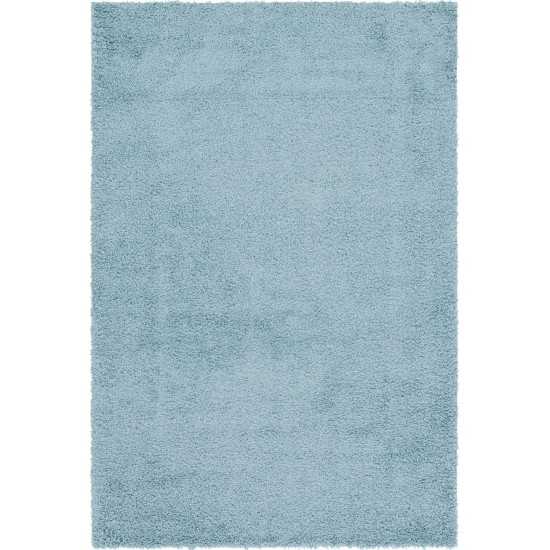 Rug Unique Loom Davos Shag Aqua Rectangular 6' 0 x 9' 0