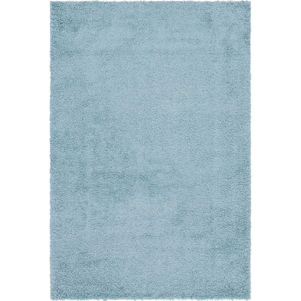 Rug Unique Loom Davos Shag Aqua Rectangular 6' 0 x 9' 0