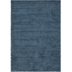 Rug Unique Loom Davos Shag Marine Blue Rectangular 7' 0 x 10' 0