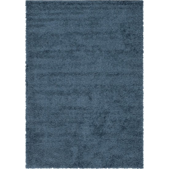 Rug Unique Loom Davos Shag Marine Blue Rectangular 7' 0 x 10' 0