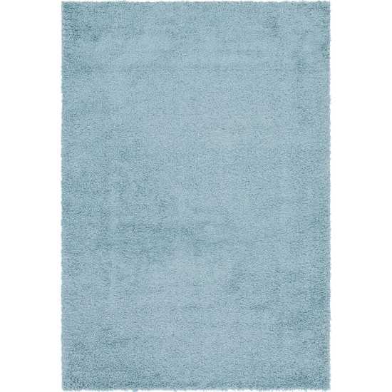 Rug Unique Loom Davos Shag Aqua Rectangular 7' 0 x 10' 0