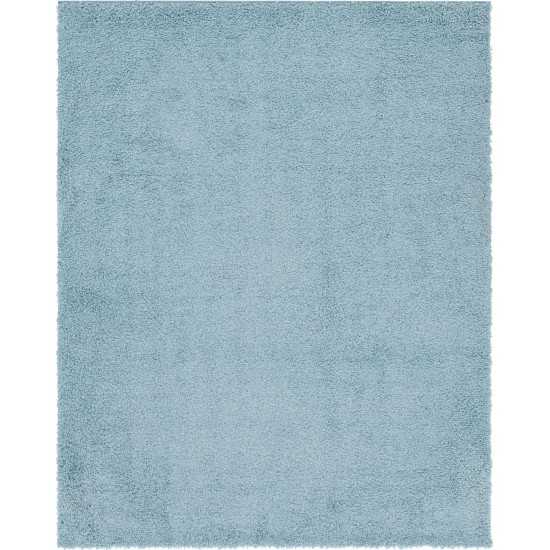 Rug Unique Loom Davos Shag Aqua Rectangular 8' 0 x 10' 0