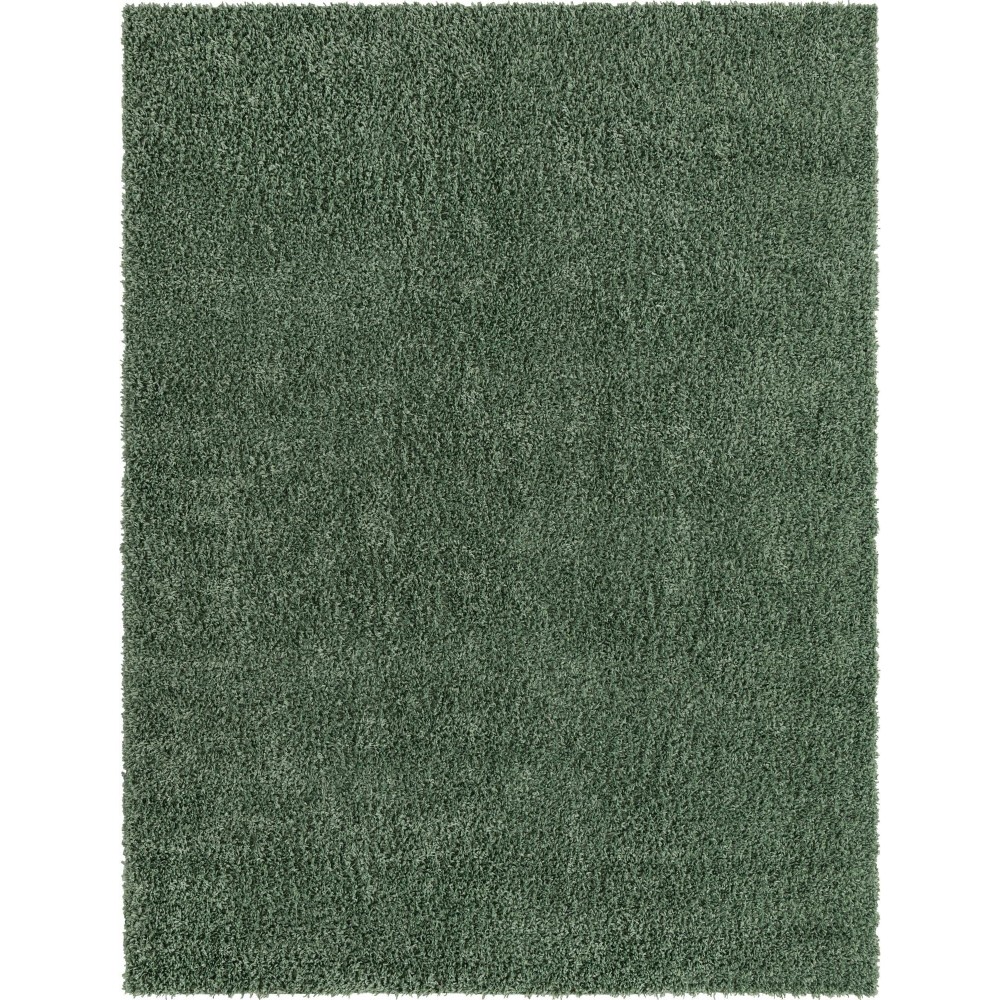 Rug Unique Loom Davos Shag Sage Rectangular 8' 0 x 10' 0