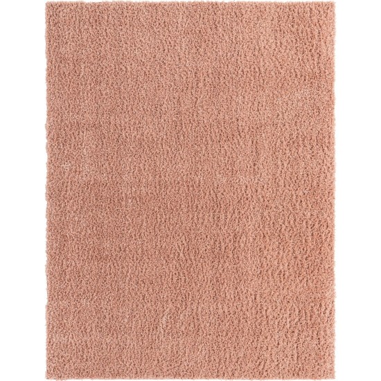 Rug Unique Loom Davos Shag Dusty Rose Rectangular 8' 0 x 10' 0