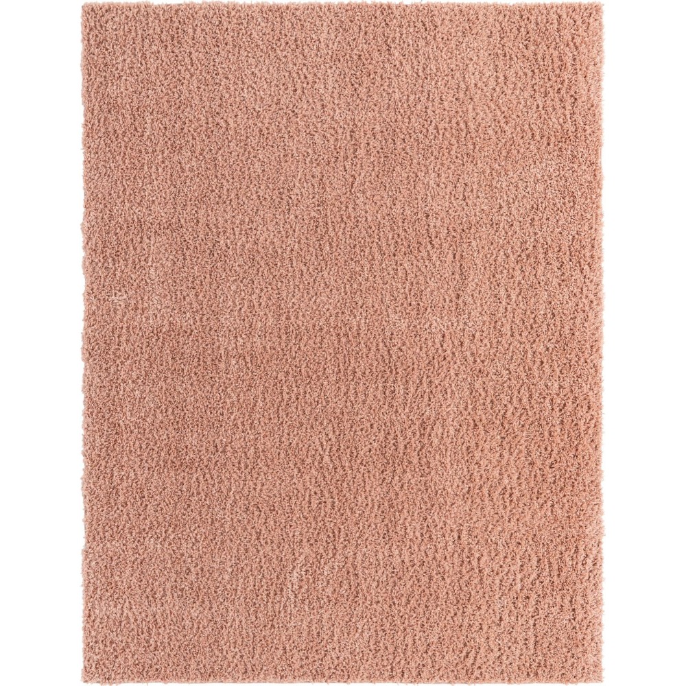 Rug Unique Loom Davos Shag Dusty Rose Rectangular 8' 0 x 10' 0