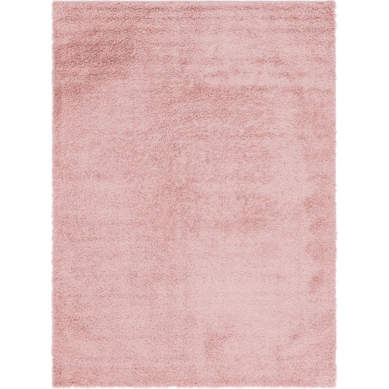 Rug Unique Loom Davos Shag Dusty Rose Rectangular 8' 0 x 11' 0