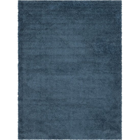 Rug Unique Loom Davos Shag Marine Blue Rectangular 9' 0 x 12' 0