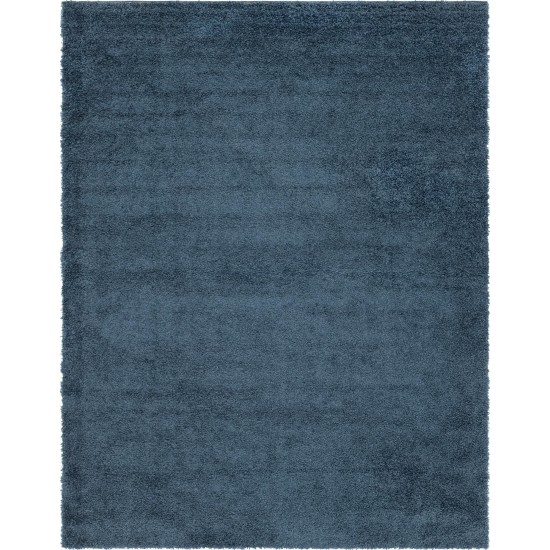 Rug Unique Loom Davos Shag Marine Blue Rectangular 10' 0 x 13' 0